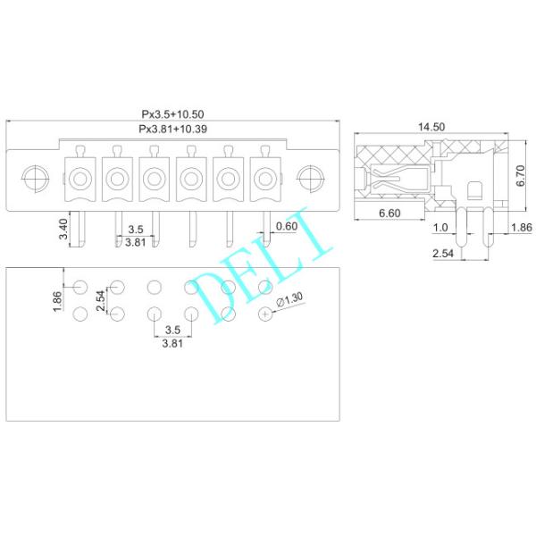 DL2EDGAM-XX- 3.5/3.81 Wire To Board Connector , Pluggable Terminal Block 2P-24P