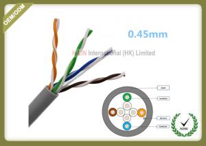 LSZH Jacket Fiber Network Cable Cat5e U/UTP 4x2x0.48 Cuprum Solid Inside Installation