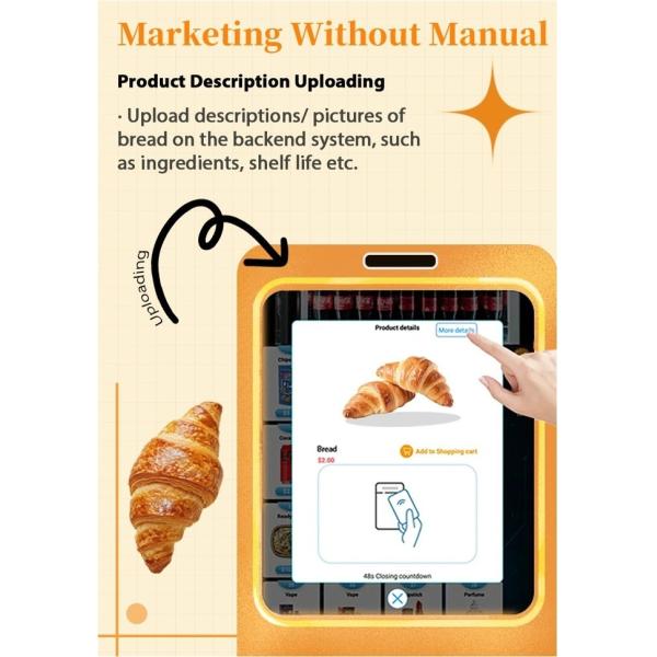 22-Inch Touchscreen Locker Vending Machine 20 Lockers for 24/7 Bakery