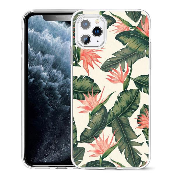 High Clear Camera Protection Phone Cases For Iphone 12 pro max Floral Leaf Pattern