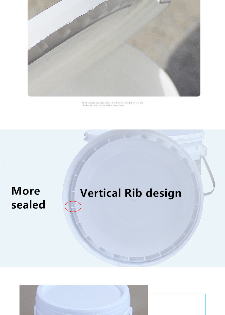 1L Capacity Plastic Bucket Made of Impact Resistant PP Material with Airtight Seal