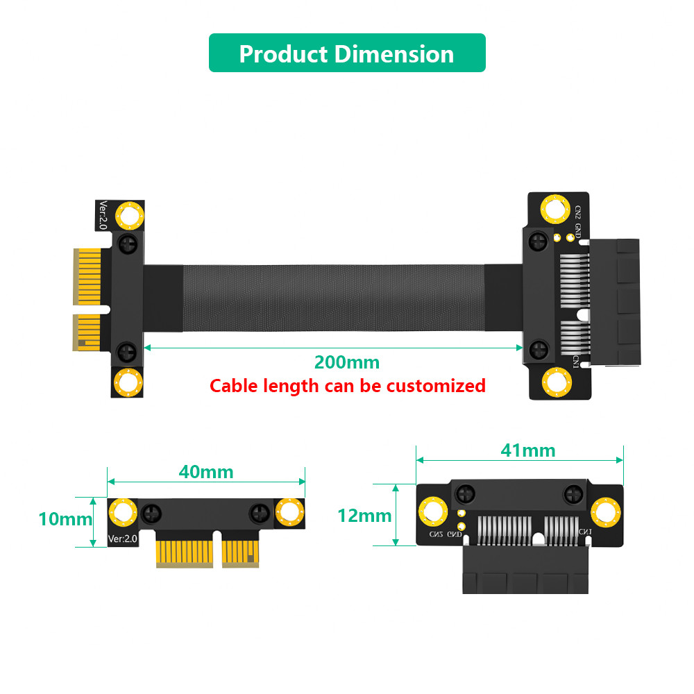 PCI Express 3.0 1x para PCI-E x1 Riser Adaptador Flexible Extension PCI-E Riser Cable Express 1X High Speed