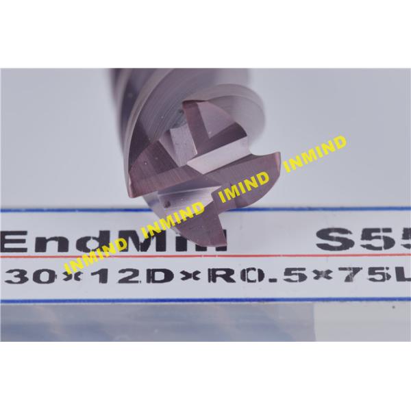 0.5 um Grain Size Corner Radius End Mill with Tungsten Carbide Material