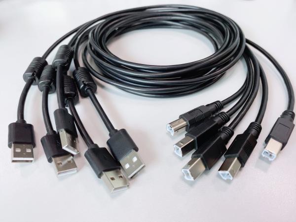 Quality Black A Male To B Male USB Cable Ferrite Core Shielded For Data Transmission for sale