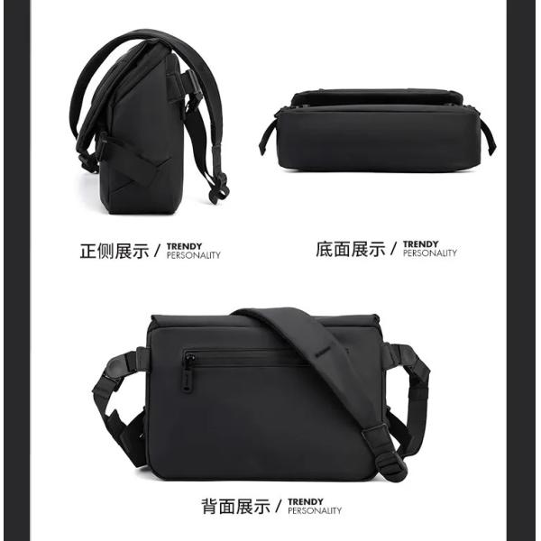 Mens Black Laptop Shoulder Messenger Bag Large Washable Sling Cross Shoulder Side Bag