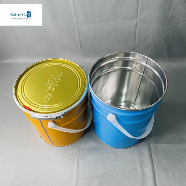 Quality 5 Liter Conical Bucket With Printing Color Metal Handle Paint Container for sale