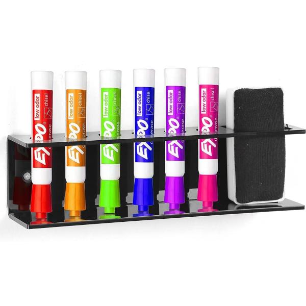Quality Wholesale custom acrylic wall-mounted dry erase marker and eraser holder for sale