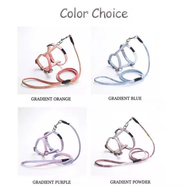 Dog Collar Harness And Leash Set Reflective Adjustable Cat Harness And Leash Set