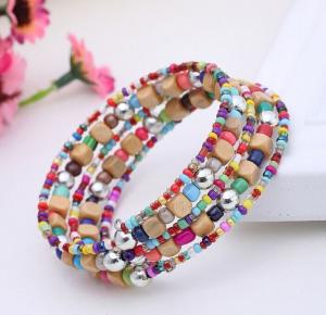 Bohemian multilayer beads bracelet European and American big stretch bracelet