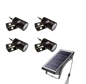 China 100lm/W 2700K Solar Powered Garden Lights 4 In 1 Set RGB Mode 400lm wholesale