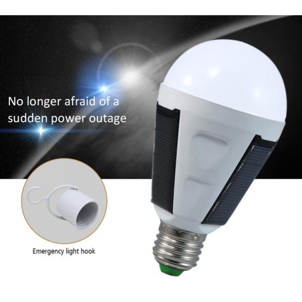 7W 12W led bulb solar emergency rechargeable lamp E27 Li battery CE isolated driver 5630 chip Epistar 80LM 80RA PC cover
