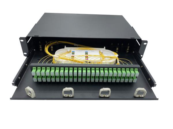Quality Data Center Cabinet Rack Mount 65dB Fiber Optic Patch Panel for sale
