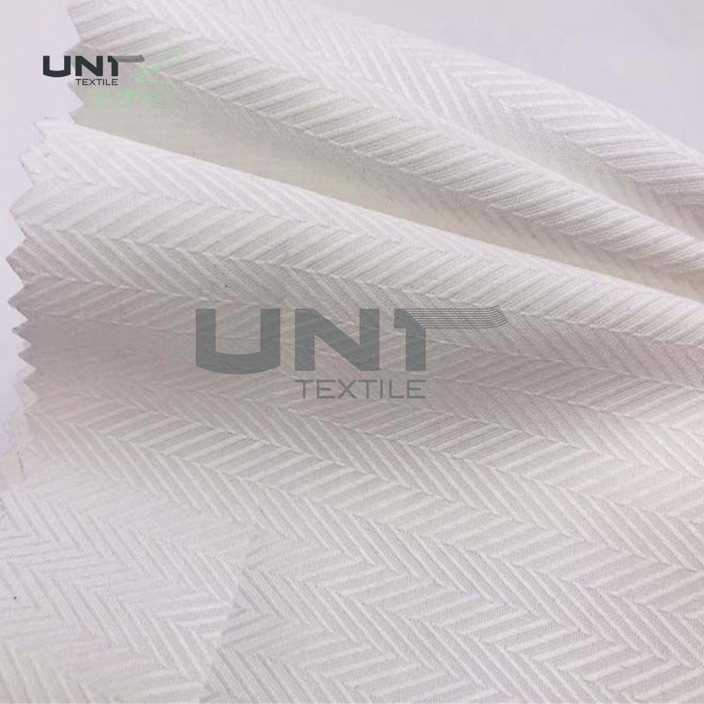 Herringbone Pocketing Fusible Interfacing Fabric Flame Retardant