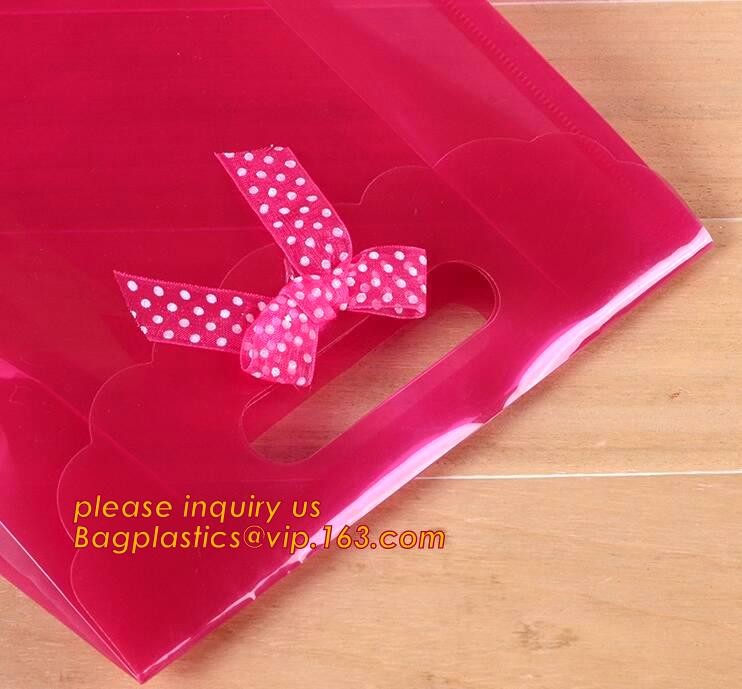 Promotional customized high quality soft loop plastic cloth bag,manufacturer custom soft loop handle polyethylene PE pla