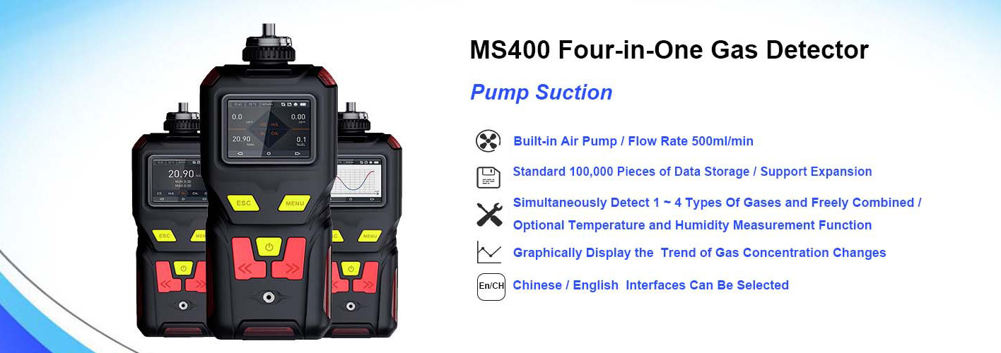 CO H2S O2 EX 4 in 1 Multi Gas Detector ATEX Dust Proof Buzzer Alarm