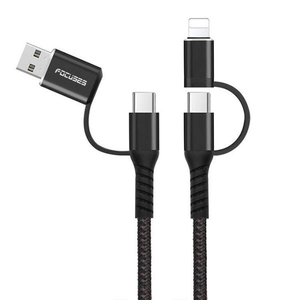 OD3.5mm Tangle Free USB Lightning Cable Type C Micro Cable PD 60W