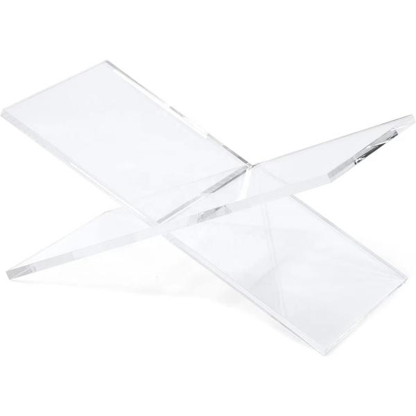 Quality Acrylic Book Holder Clear X-Shape Display Stand Acrylic Book Easel 5mm-10mm Thick for sale