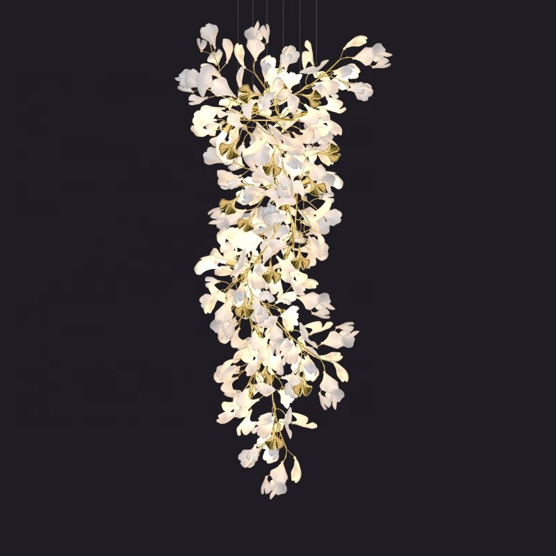 Luxury Chandelier Indoor Home Leaves Staircase Hotel Lobby Custom Chandelier(WH-NC-117)