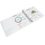 Stylish White File Folder Ring Binder with Durable Hinge and ONE Touch Open