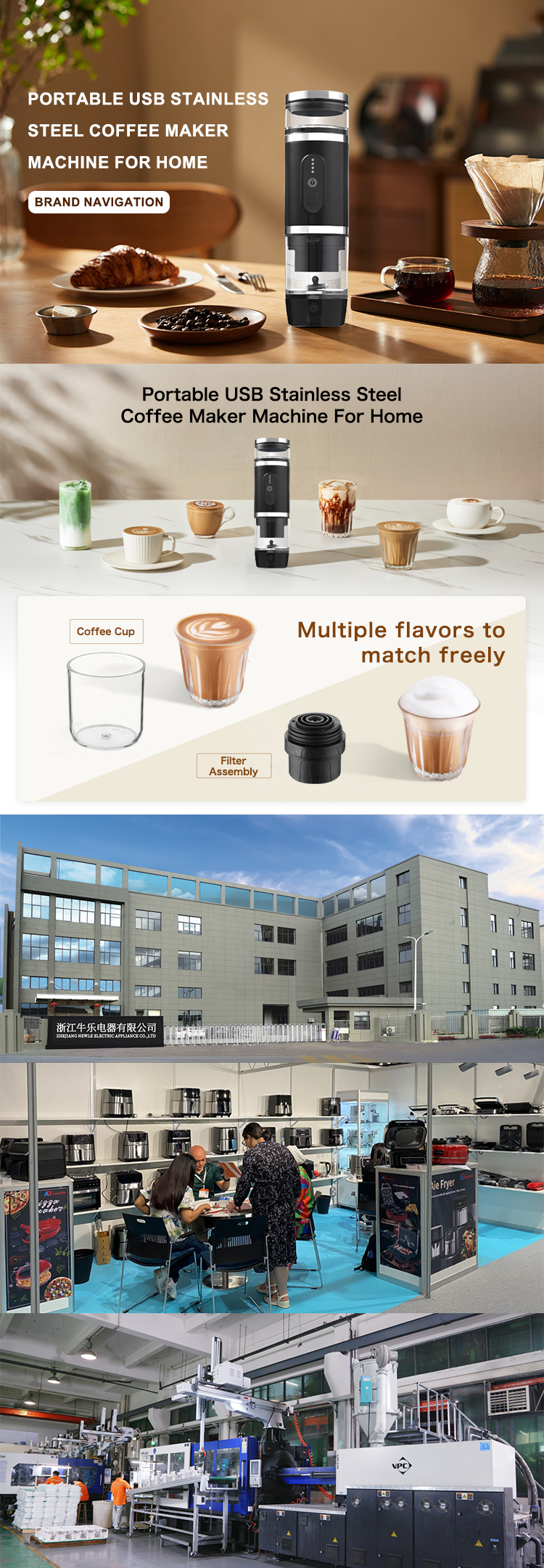 USB Portable Coffee Maker Machine Stainless Steel For Home Mini Drip