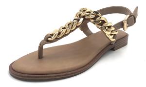 China Buckle Closure Womens Flat Sandals With Leather Upper Rubber Sole wholesale