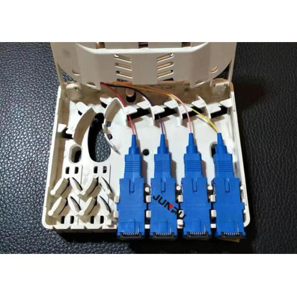 White SC FTTH Fiber Optic Termination Box 4 Core Applied For Indoor Use
