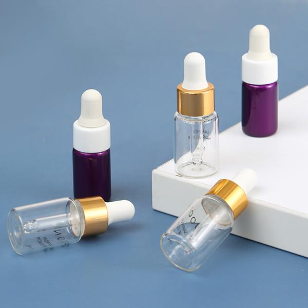 2ml 3ml 5ml 10ml Round Glass Dropper Bottle Small Mini Frosted Glass Essential Oil Bottle With NBR Dropper