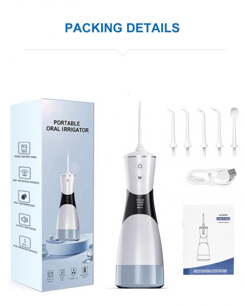 350ml Water Flosser Oral Irrigator USB Rechargeable With LCD Display