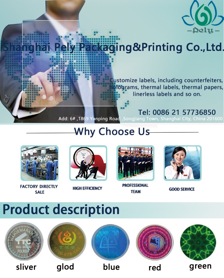 Custom Shapes Brand Protection 3D Holographic Stickers