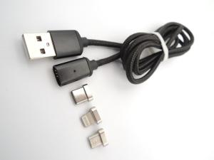 3 Plug 3 In 1 Magnetic 1.2M 2.4A USB Data Transfer Cable