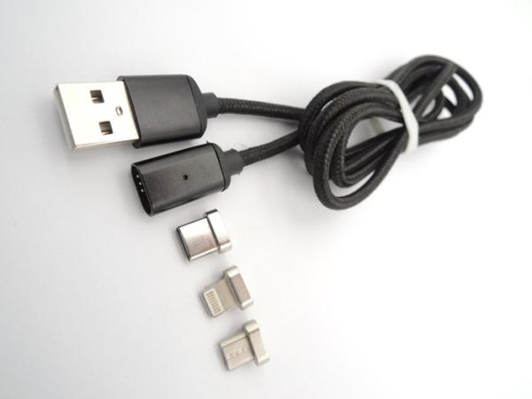 Quality 3 Plug 3 In 1 Magnetic 1.2M 2.4A USB Data Transfer Cable for sale