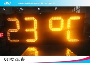 China Yellow Outdoor Led Clock Display Timer Digital Clock With Temperature Display wholesale