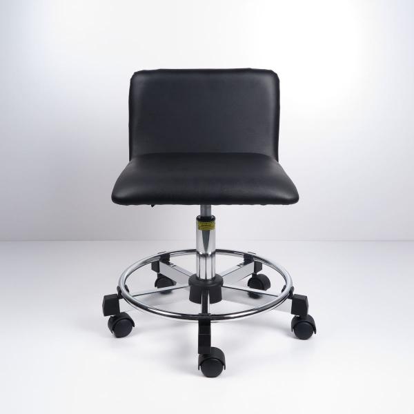 Quality PU Leather Ergonomic ESD Cleanroom Chairs Backrest Connected With Seat for sale