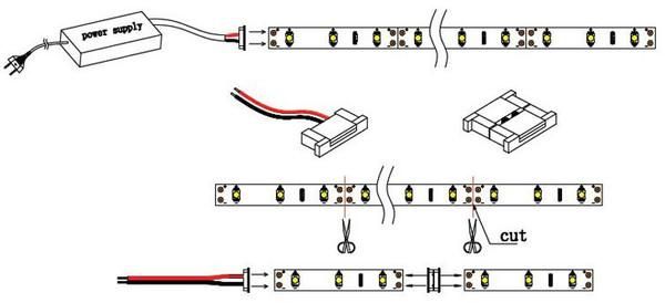 12V led strips lighting yellow color white pcb 60leds strips