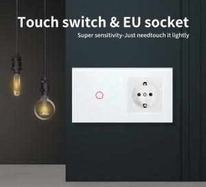 China Euro Standard Type 157 touch switch socket combination for circular mounting box wholesale