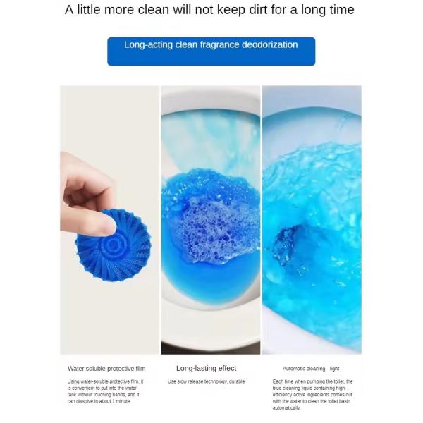 Blue Automatic Toilet Bowl Cleaner Tablets Bubbles Solid Block Toilet Cleaning Tablet