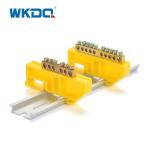 500V / 17.5A PE Ground Terminal Bus Bar Yellow Din Rail Terminal Blocks