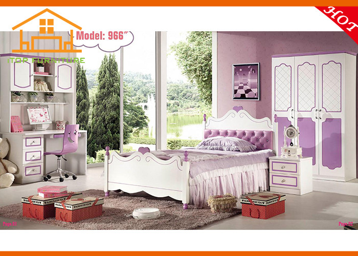 China Cheap children beds modern kids little girls bedroom furniture wholesale