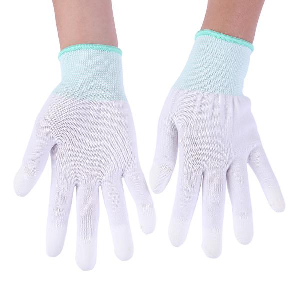 Safety Inspection Cotton ESD White Grey Hand Antistatic Gloves For Electronics