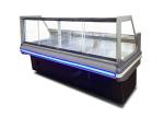 Transparent Glass Square Refrigerated Deli Showcase Single Temperature R404a
