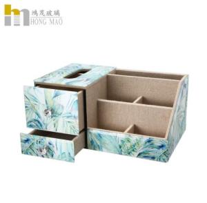 Sturdy frame  mirrored glass makeup organiser With partition / drawer