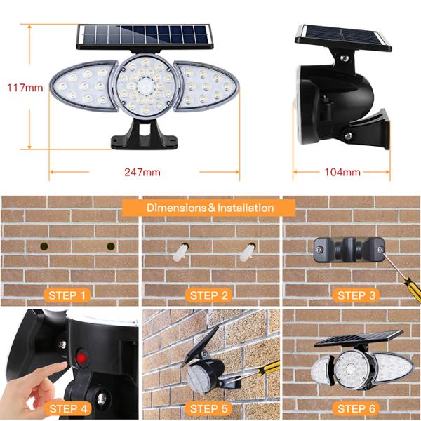 6000K Motion Sensor Solar Pathway Lights