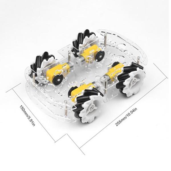 4WD Plastic Transparent Wheel Smart Car Chassis Kit For Mecanum