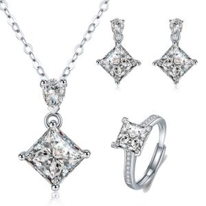 China 925silver 1 Carat Diamond Moissanite Pendant Necklace Women Gift wholesale