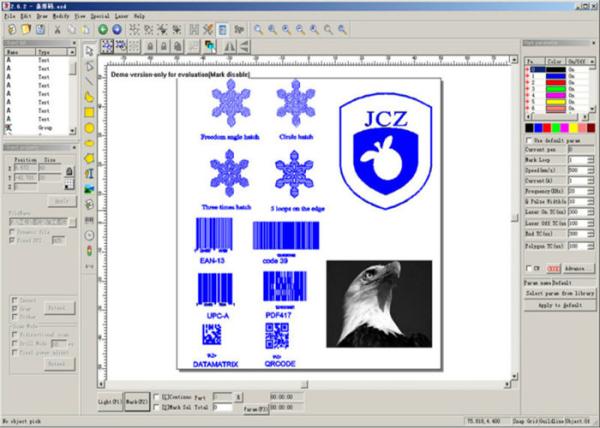Quality EZCAD2  Green Laser Engraving Machine Software Double Axis / Z Axis for sale