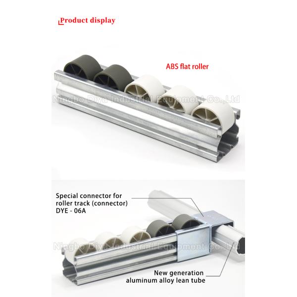White Grey Plastic Roller Track 2 Metes Length With Carbon Steel Frame