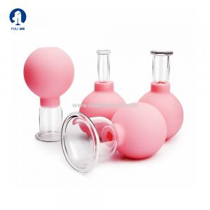China FULI Pain relief body muscle massage cup silicone face vacuum suction therapy glass facial cupping set of 2 wholesale