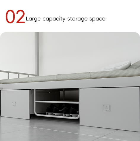 Support customization Stylish and practical student dormitory bunk bed with curtain frame and shoe frame