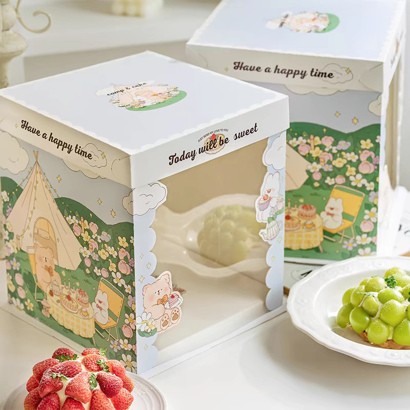 Custom Order Accepted Cake Packaging Boxes with AI CDR Or PDF Design Requirement and Matt Lamination