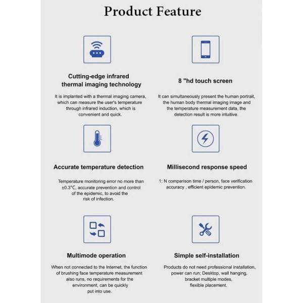 IP54 RK3288 Face Recognition Time Attendance System PCAP